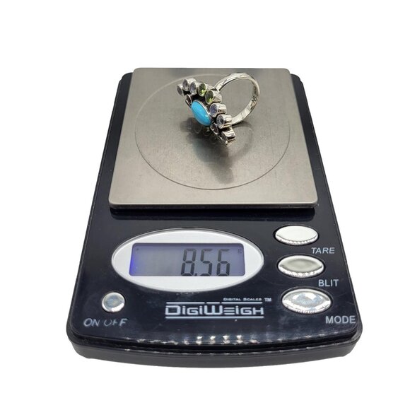 Nicky Butler Sz 8 Turquoise Gems Marquise Shape Ring Size 8 .925 Sterling Silver - Picture 4 of 4